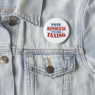 Macaron Rond 5 Cm Voter républicain c'est moins taxant