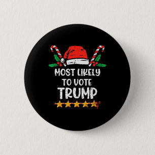 Macaron Rond 5 Cm Voter Trump Election Voter Noël