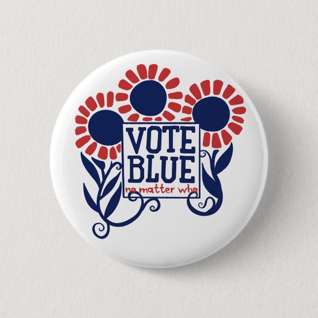 Macaron Rond 5 Cm Votez bleu, peu importe qui 2020 (Devant)