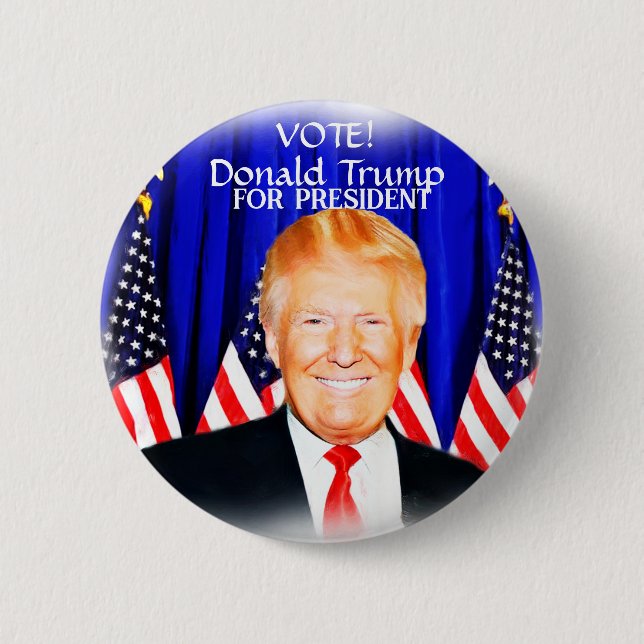Macaron Rond 5 Cm VOTEZ ! Donald Trump pour le président_ (Devant)