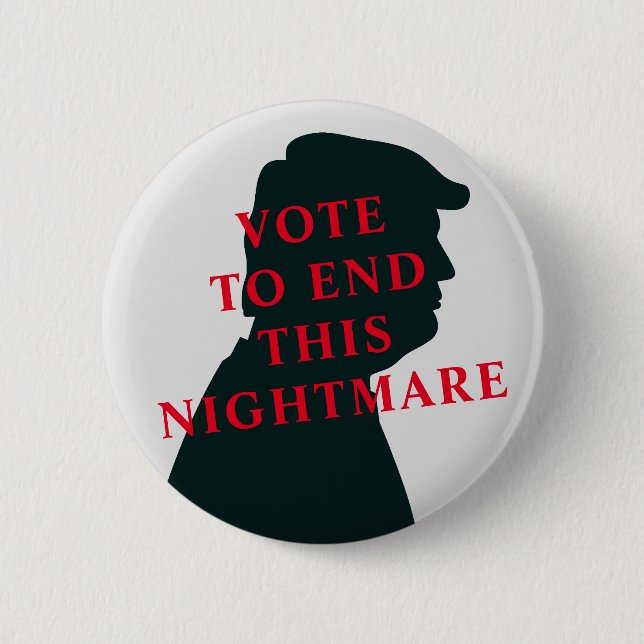Macaron Rond 5 Cm Votez Le Cauchemar De Trump ! Anti Trump (Devant)