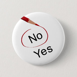 Macaron Rond 5 Cm Votez non, pas oui Pin de bouton