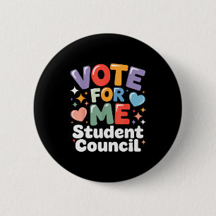 Macaron Rond 5 Cm Votez pour moi Vibes du Conseil des élèves Électio