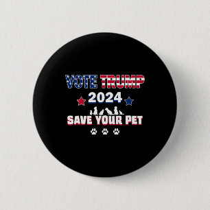 Macaron Rond 5 Cm Votez Trump 2025 Sauvez Vos Animaux Président Trum