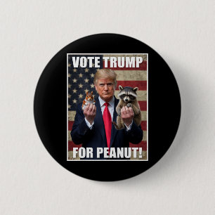 Macaron Rond 5 Cm Votez Trump Justice Pour Fred Peanut L'Écureuil Me