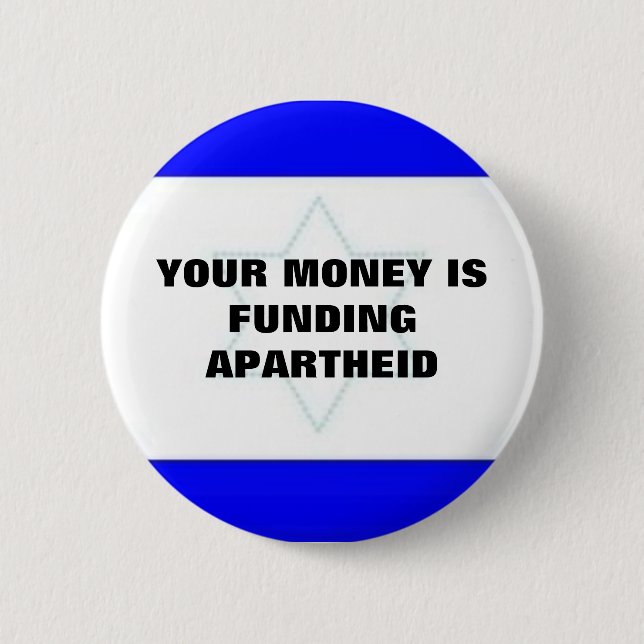 MACARON ROND 5 CM VOTRE ARGENT FINANCE L'APARTHEID (Devant)