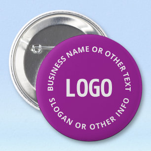 Macaron Rond 5 Cm Votre logo et votre texte personnalisable Violet