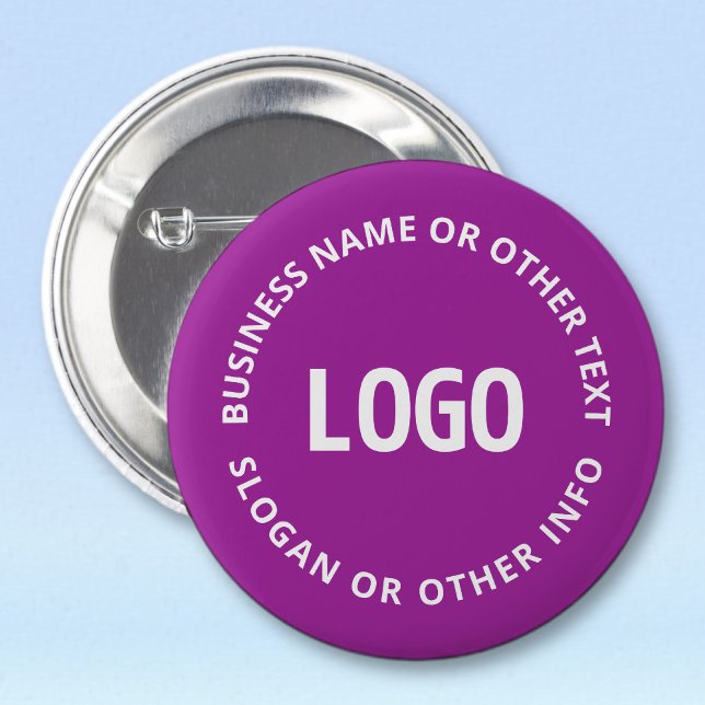 Macaron Rond 5 Cm Votre logo et votre texte personnalisable | Violet (Créateur téléchargé)
