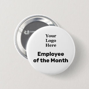 Macaron Rond 5 Cm Votre logo ici & Employé du mois