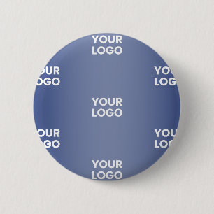 Macaron Rond 5 Cm Votre logo Simple Répétition Logo Marine Blue Grad