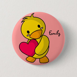 Macaron Rond 5 Cm [Votre nom] bouton d'amour de Duckie