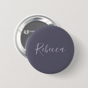 Macaron Rond 5 Cm Votre nom   Élégant script de lavande sur le viole