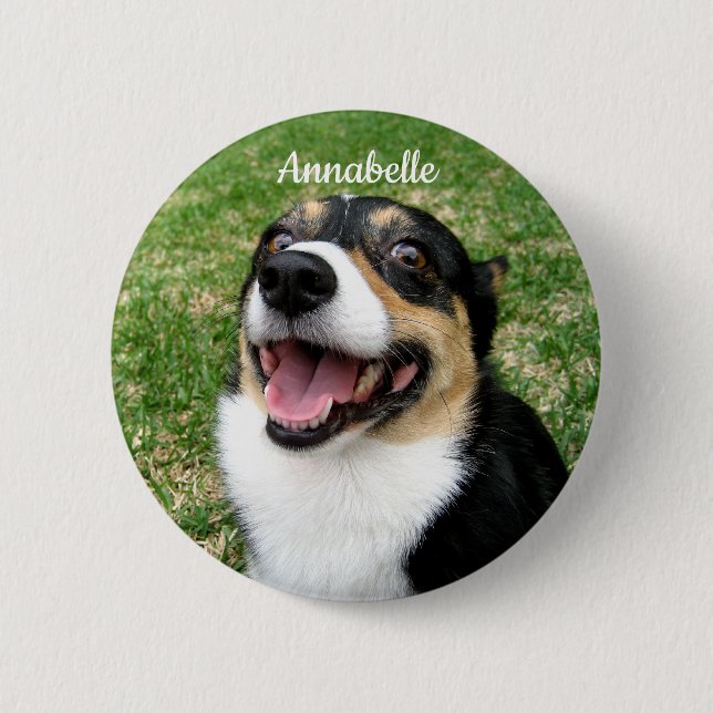 Macaron Rond 5 Cm Votre photo personnalisée pour animaux de compagni (Devant)