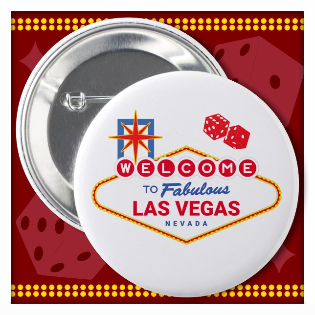 Macaron Rond 5 Cm VOUS ACCUEILLE À Las Vegas Trip Las Vegas (Créateur téléchargé)