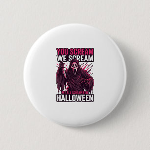 Macaron Rond 5 Cm Vous criez Nous Halloween Ghostface Couteau Sangla