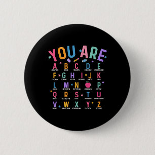 Macaron Rond 5 Cm Vous êtes des lettres Alphabet Apprendre Abcs Insp