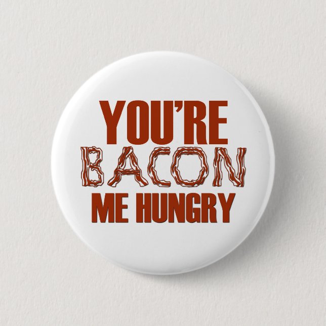 Macaron Rond 5 Cm Vous êtes lard j'affamé (Devant)