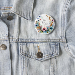 Macaron Rond 5 Cm Vous êtes le Dieu qui reste, floral aquarelle