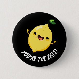 Macaron Rond 5 Cm Vous êtes le Zest Funny Lemon Pun Dark BG