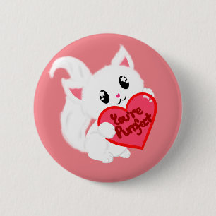 Macaron Rond 5 Cm Vous êtes minou de Purrfect