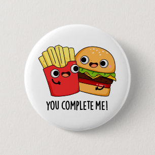 Macaron Rond 5 Cm Vous Me Complétez Funny Burger Fries Pun
