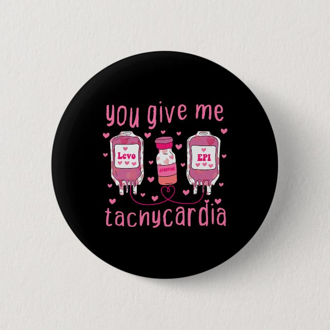 Macaron Rond 5 Cm Vous Me Donnez Tachycardia Valentines Jour Icu Nur (Devant)
