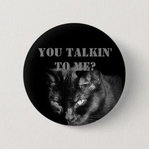 Macaron Rond 5 Cm Vous me parlez ? Avec Chat Noir