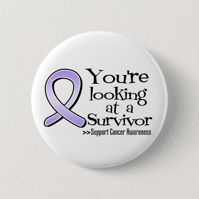 Macaron Rond 5 Cm Vous regardez un survivant du cancer (Devant)