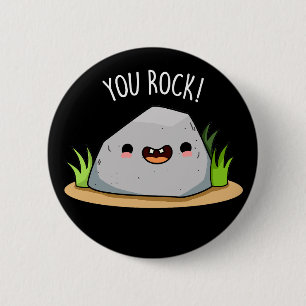 Macaron Rond 5 Cm Vous Rock Funny Géologie Pun Dark BG