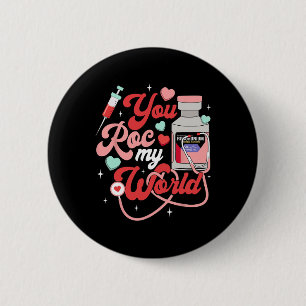 Macaron Rond 5 Cm Vous Rocs Mon Monde Infirmière Saint-Valentin Er I