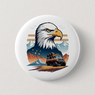 Macaron Rond 5 Cm Voyage d'aventure USA