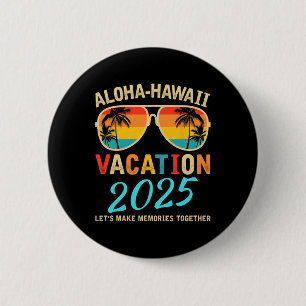 Macaron Rond 5 Cm Voyage de famille Aloha Hawaii 2025 Création de so