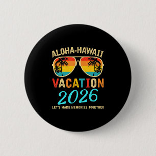 Macaron Rond 5 Cm Voyage de famille Aloha Hawaii 2026 Création de so