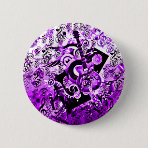 Macaron Rond 5 Cm Voyage De Musique, Rochers Violet_