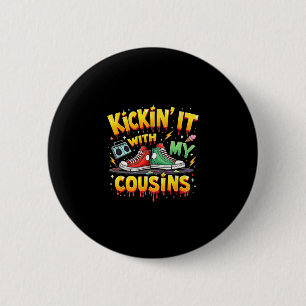 Macaron Rond 5 Cm Voyage de réunion de famille Cousins noirs qui s'a