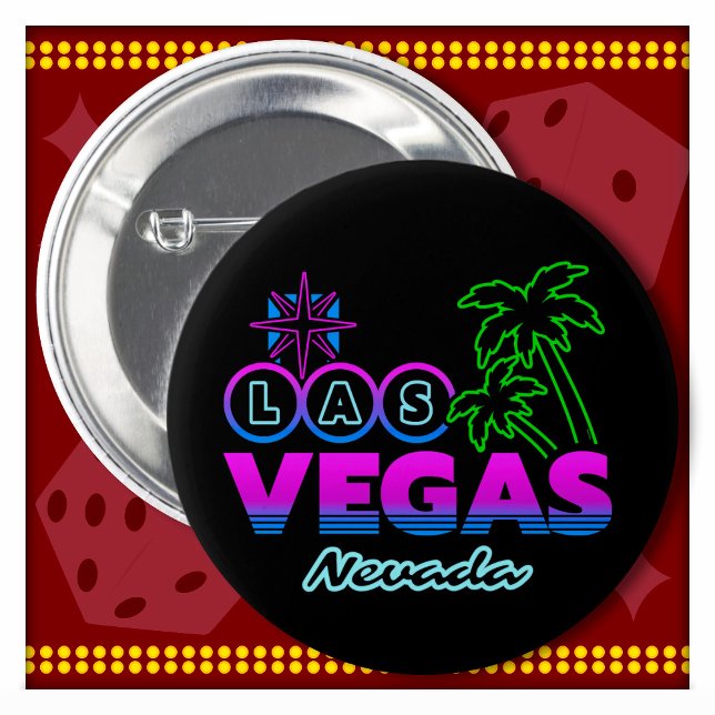Macaron Rond 5 Cm Voyage en famille Souvenir Las Vegas Vacances (Créateur téléchargé)