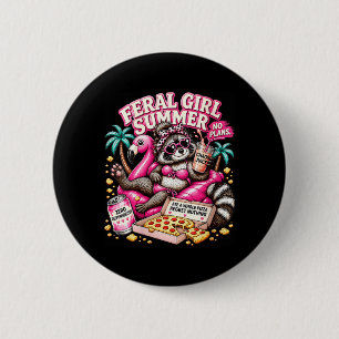 Macaron Rond 5 Cm Voyage entre filles Fille sauvage été drôle Raton