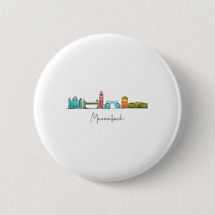 Macaron Rond 5 Cm Voyage Maroc Carte Marrakech Casablanca Tanger Fès