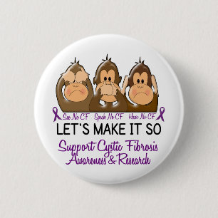 Macaron Rond 5 Cm Voyez que parler n'entendez aucune mucoviscidose 2