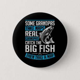Macaron Rond 5 Cm Vrais Grands-Pères Attrapent Gros Poisson Drôle Pê