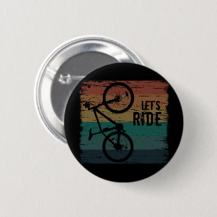 Macaron Rond 5 Cm VTT Descente - Vélo Tout Terrain Vintage