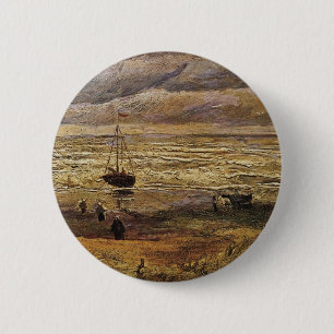 Macaron Rond 5 Cm Vue de la mer à Scheveningen par Vincent van Gogh