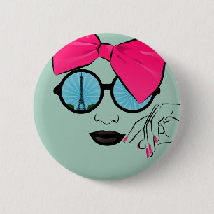 Macaron Rond 5 Cm Vue de Paris surdimensionnée