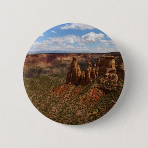 Macaron Rond 5 Cm Vue depuis le sentier Canyon Rim à Colorado Monume