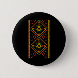 Macaron Rond 5 Cm Vyshyvanka Broderie Ukrainienne Brodé Pro Ukr