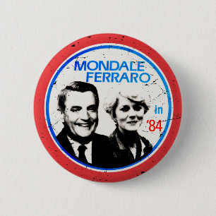Macaron Rond 5 Cm Walter Mondale Geraldine Ferrero élection vintage