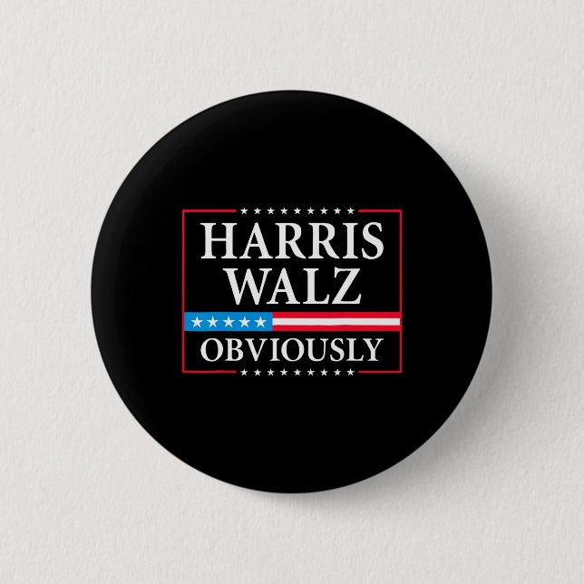 Macaron Rond 5 Cm Walz Président Kamala Harris Waltz Elect (Devant)