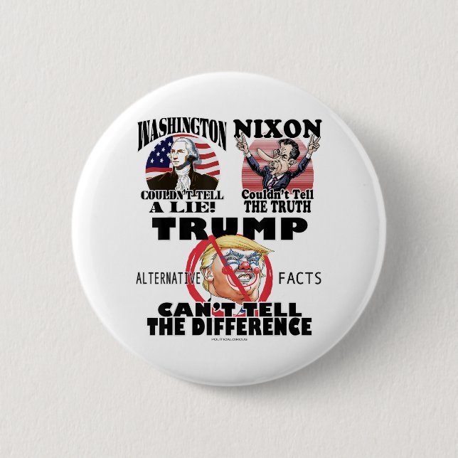 Macaron Rond 5 Cm Washington Nixon Dump Trump Lieur (Devant)
