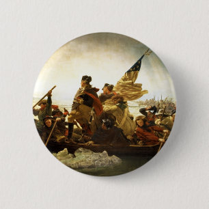 Macaron Rond 5 Cm Washington Traverser le Delaware par Emanuel Leutz