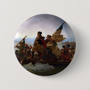 Macaron Rond 5 Cm Washington Traverser le Delaware par Emanuel Leutz